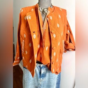 NWT Anthro Set Terracotta Quilted Vest & Matched Blouse Navaho 100% Cotton